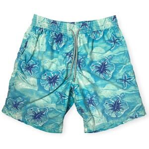 Vilebrequin Swim Trunks SIZE XL Blue Green 9" Inseam Board Shorts NO LINER